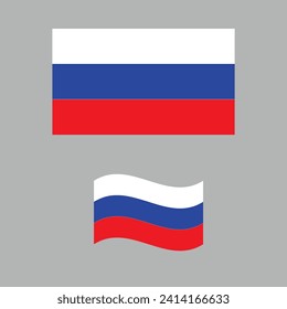 russia flag, vector design on gray background. Graphic template for web design and print. EPS 10