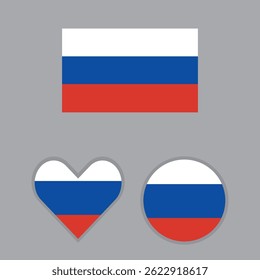 Russia Flag vector element collection