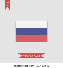 Russia flag vector icon, illustration symbol