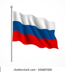 Russia flag, vector illustration