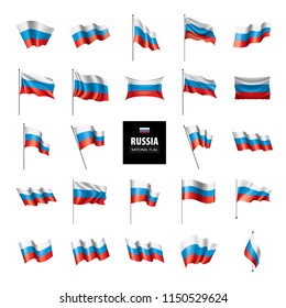 Russia flag, vector illustration