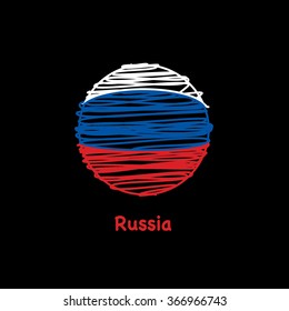 Russia flag vector illustration.