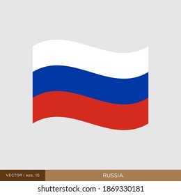 Russia Flag Vector Illustration Design Template.