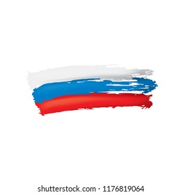 Russia flag, vector illustration on a white background