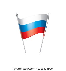 Russia flag, vector illustration on a white background