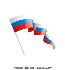 Russia flag, vector illustration on a white background