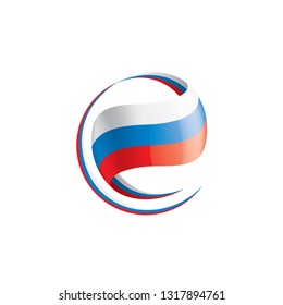 Russia flag, vector illustration on a white background