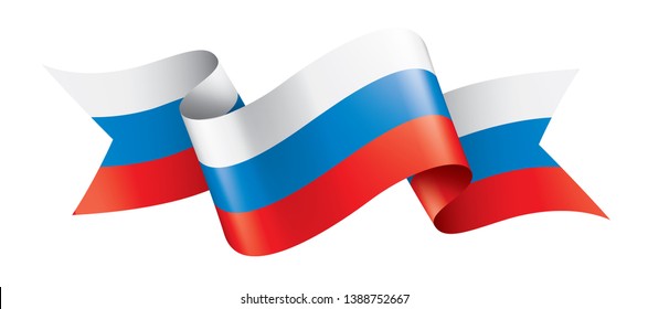 Russia flag, vector illustration on a white background