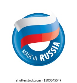 Russia flag, vector illustration on a white background