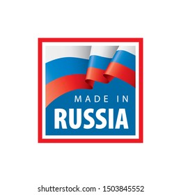 Russia flag, vector illustration on a white background
