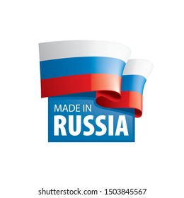 Russia flag, vector illustration on a white background
