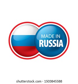 Russia flag, vector illustration on a white background