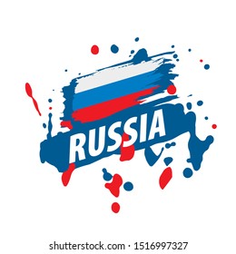 Russia flag, vector illustration on a white background