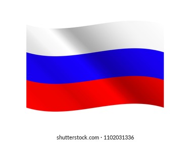 Russia flag, Vector image and icon