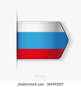Russia flag vector ribbon