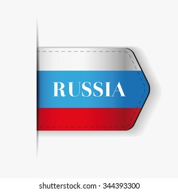 Russia flag vector ribbon