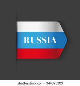 Russia flag vector ribbon