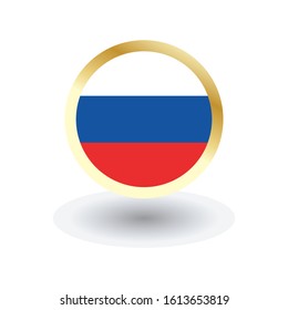 Russia Flag Vector Round Icon, can be used for independence or other events