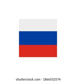 Russia flag vector square icon - illustration. Flag of Russia. Abstract concept, icon, square, button