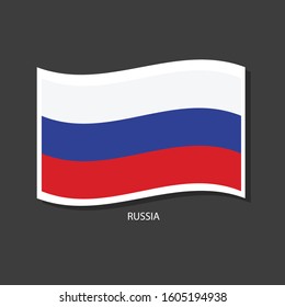 Russia flag Vector waving with flags.
