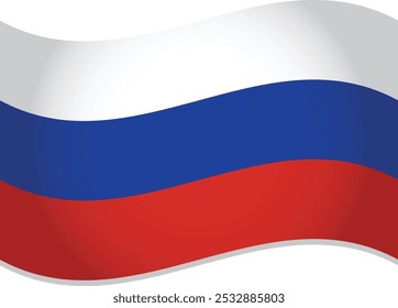 Russia Flag Waving 3D Vector
