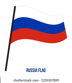 Russia Flag Waving Vector Illustration on White Background. Russia National Flag.