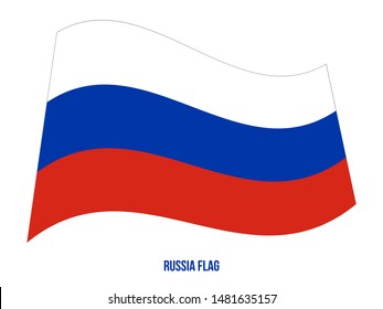 Russia Flag Waving Vector Illustration on White Background. Russia National Flag.