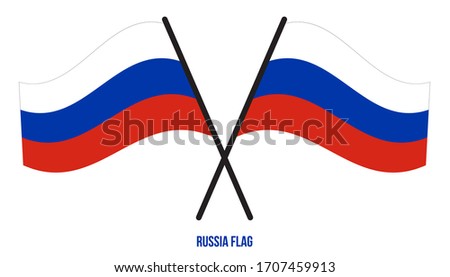 Russia Flag Waving Vector Illustration on White Background. Russia National Flag.