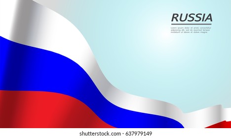 Russia flag  with white space for your text.