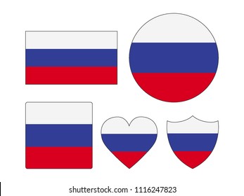 Russia Flags Set