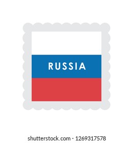 Russia flat postmark
