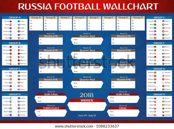ロシアサッカー選手権ウォルチャートのポスター 全国チームの国旗とロシアのサッカーのグラフィックテーマを持つベクターイラスト のベクター画像素材 ロイヤリティフリー