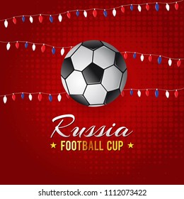 Russia Football Cup with Red Background