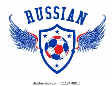 Russia football graphic design vector art