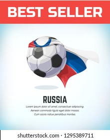 Russia football or soccer ball. Football national team. Vector illustration.