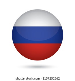 Russia glossy round button. Vector Illustration EPS10.