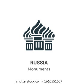 Russia glyph icon vector on white background. Flat vector russia icon symbol sign from modern monuments collection for mobile concept and web apps design.