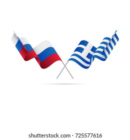 Russia and Greece flags. Vector illustration.