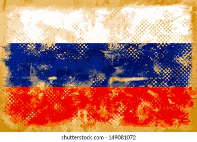 Russia grunge flag 