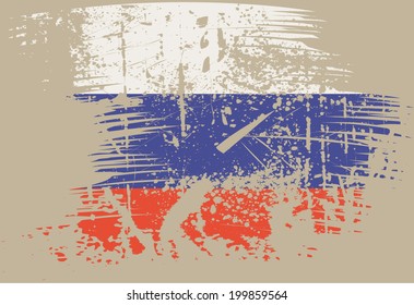 Russia grunge flag 