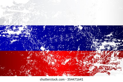 Russia Grunge Texture Flag. Grunge effect can be cleaned easily.