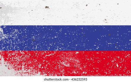 Russia Grunge Texture Flag. Grunge effect can be cleaned easily