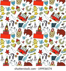 Russia Hand Drawn Color Seamless