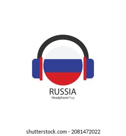 Russia headphone flag vector on white background. 