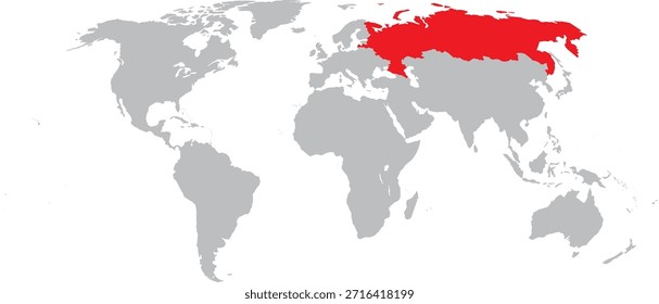 Rusia destacada en el diseño del Vector del mapa mundial