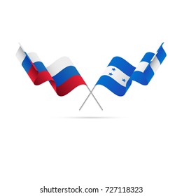 Russia and Honduras flags. Vector illustration.