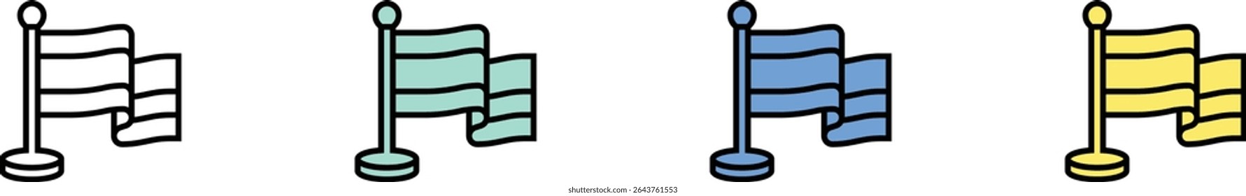 russia icon. Outline, Green, Blue and Yellow Style Design Isolated On White Background