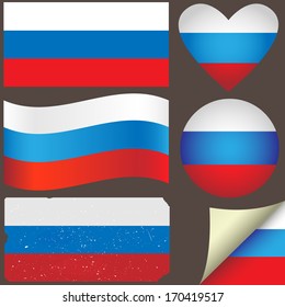 Russia icon set of flags. Fully editable EPS10 vector.