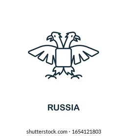 Icono de Rusia. Elemento de línea simple símbolo de Rusia para plantillas, diseño web e infografías
