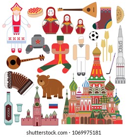 Russia Icons Collection, Russian Style Artwork (Vector Art)